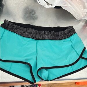 lululemon athletica Turquoise and Black Athletic Shorts